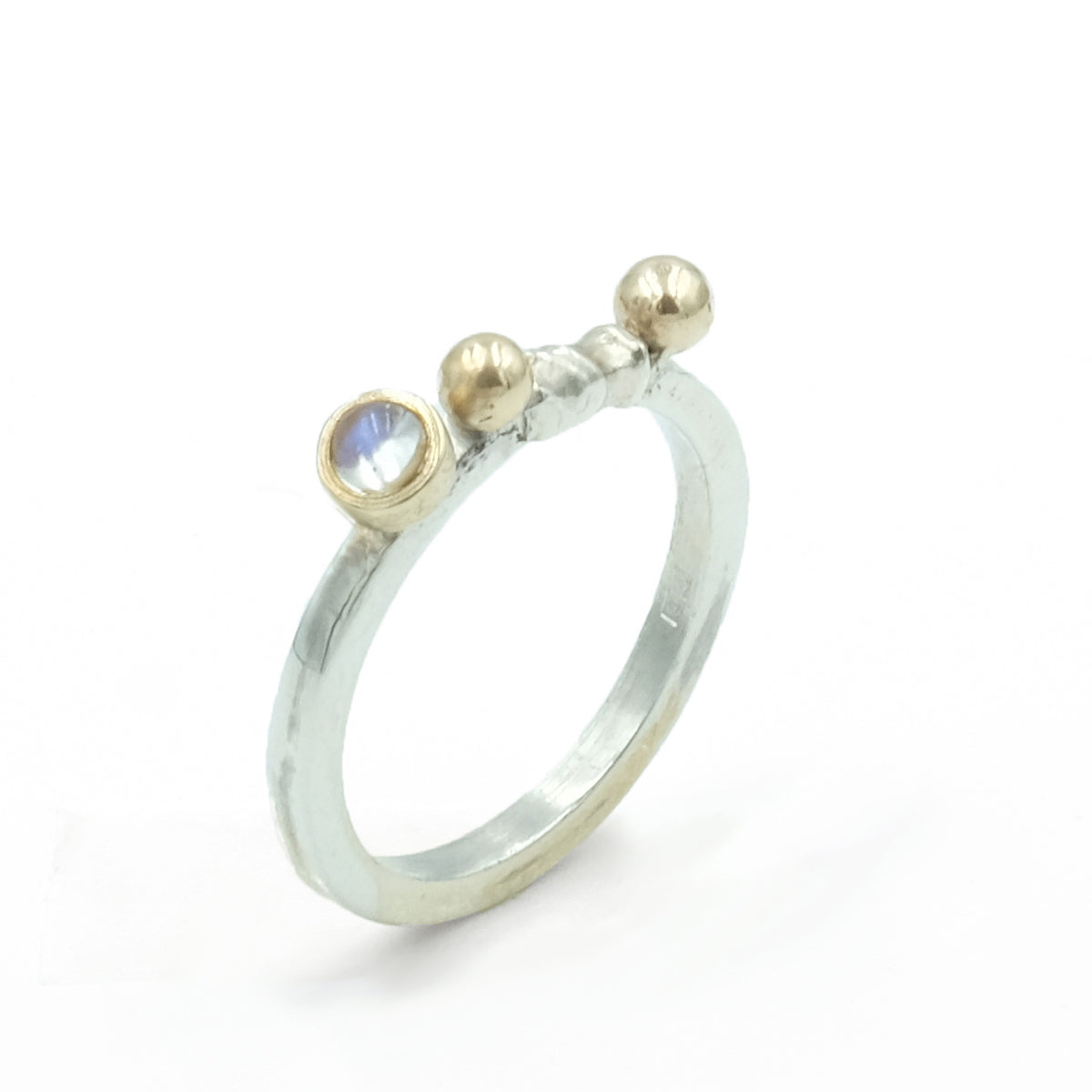 Gold and Silver Unique Moonstone RIng